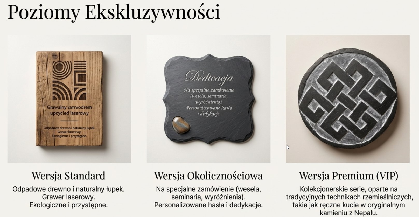 Drei Exklusivitätsstufen