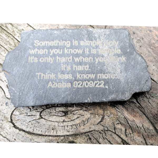 Reflection Schiefertafel mit polnischer Sentenz